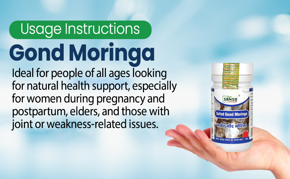 Sansu Pure Safed Gond Moringa 50g.