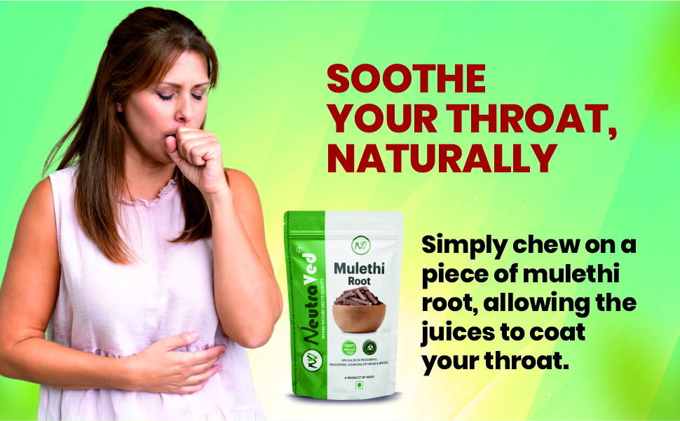 NeutraVed Mulethi Stick in Small Cut Size | Tea-Cut Licorice Root for Herbal Tea & Infusion | Not Powder or Whole Sticks | 150g