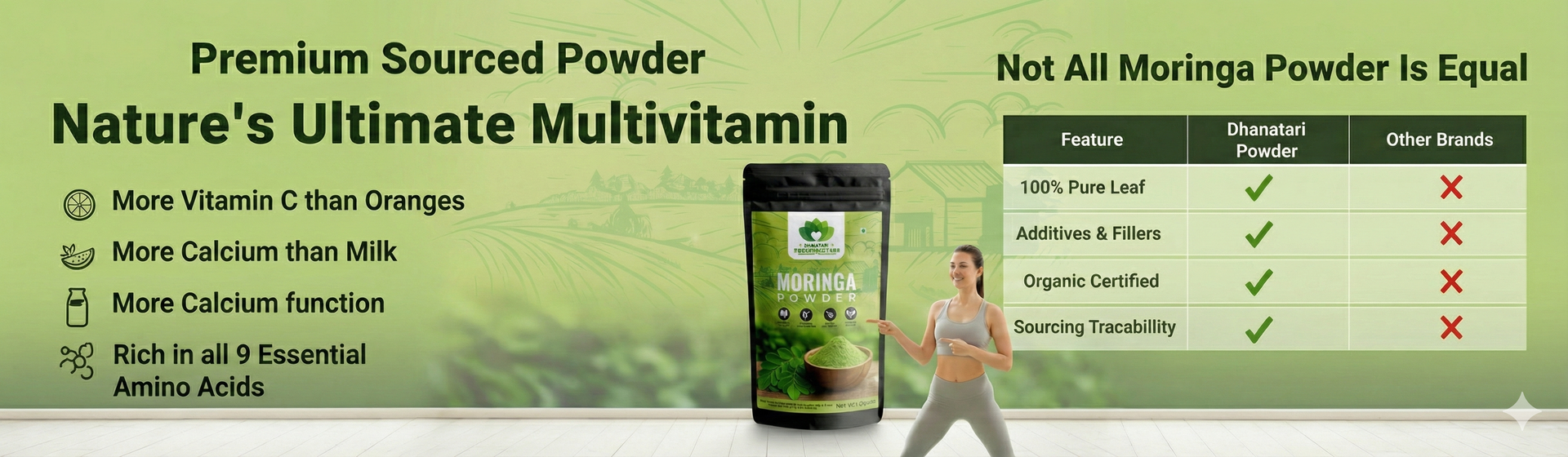 Moringa Powder 200g | 100% Pure Drumstick Leaves Powder | Ayurvedic Superfood for Immunity, Energy & Digestion | Rich in Iron, Calcium & Antioxidants | Made in India