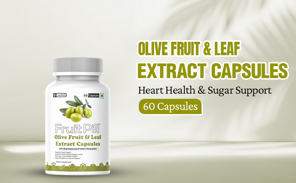 (LeeWell) Olive Fruit Extract & Olive Leaves Leaf Extract | Rich in Oleuropein & Hydroxytyrosol Complex, Immune Support, Heart Health, Blood Sugar Support- 60 Capsules
