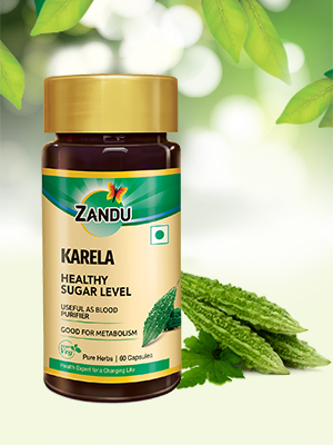 Zandu Karela (Bitter Melon) - 60 Veg Capsules, Helps for Healthy Sugar Levels, Boosting Metabolism & Known for Blood Purification