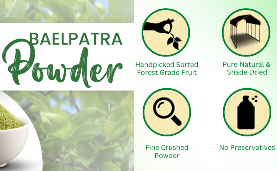 Herbal Hills Baelpatra Powder (1kg Pack) | Supports Gut Health & Digestive Wellness | Bael Patra Churna For Diarrhea & IBS Support With Aegle Marmelos Leaf