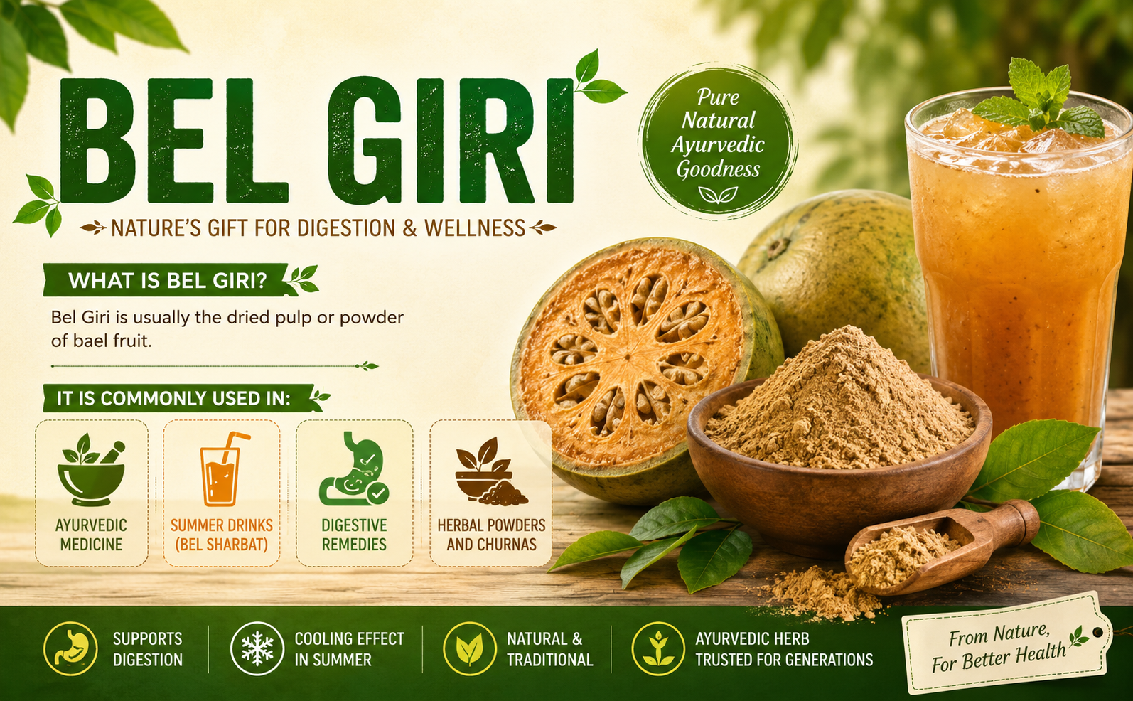 100% Pure Dry Bael Fruit Slices (Belgiri Bael Phal) – Aegle marmelos Ayurvedic Herbal Natural Digestive Support (100 g)