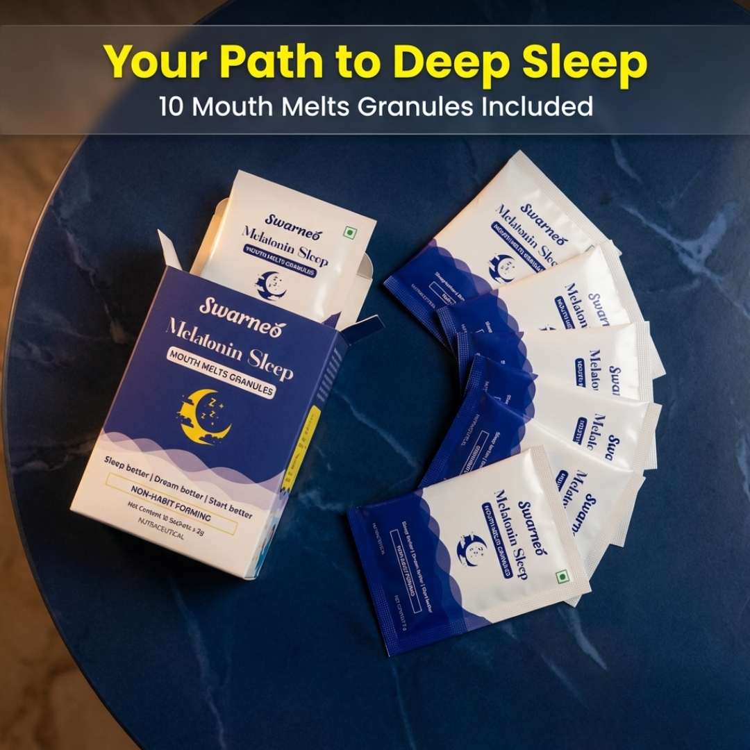 Melatonin Sleep Granules 10mg, Non-Habit Forming Dietary Supplement, Mouth-Melt Granules for Nighttime Relaxation & Rest, Blueberry Flavor, for Men & Women
