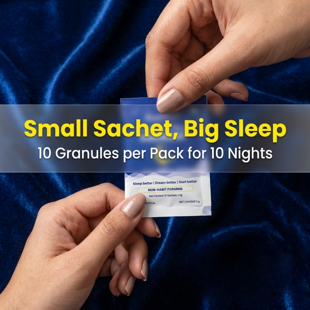 Melatonin Sleep Granules 10mg, Non-Habit Forming Dietary Supplement, Mouth-Melt Granules for Nighttime Relaxation & Rest, Blueberry Flavor, for Men & Women
