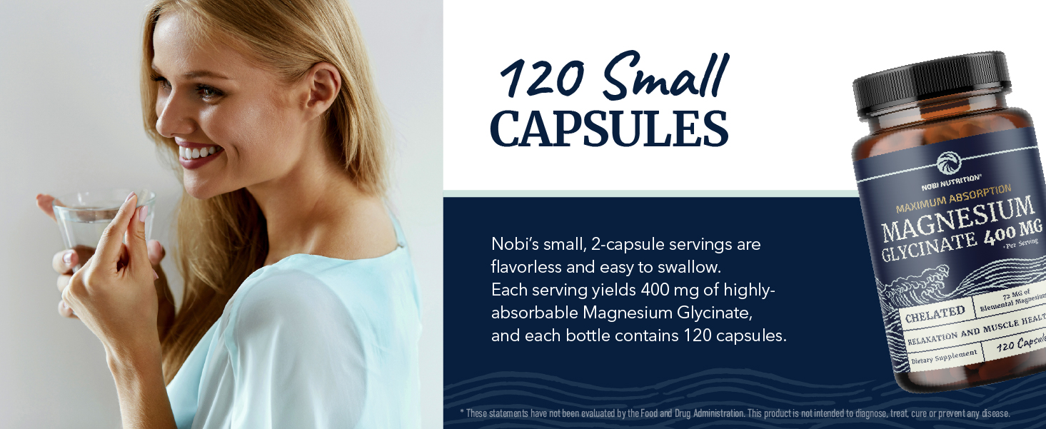 Magnesium Glycinate 400mg, High Absorption, Sleep, Calm & Muscle Support