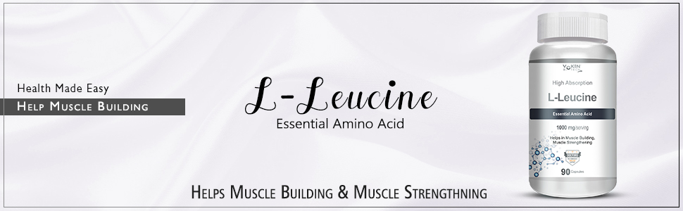 Vokin biotech L- Leucine – Supports muscle Building, Muscle Strengthening – 1000mg (90 Capsules)