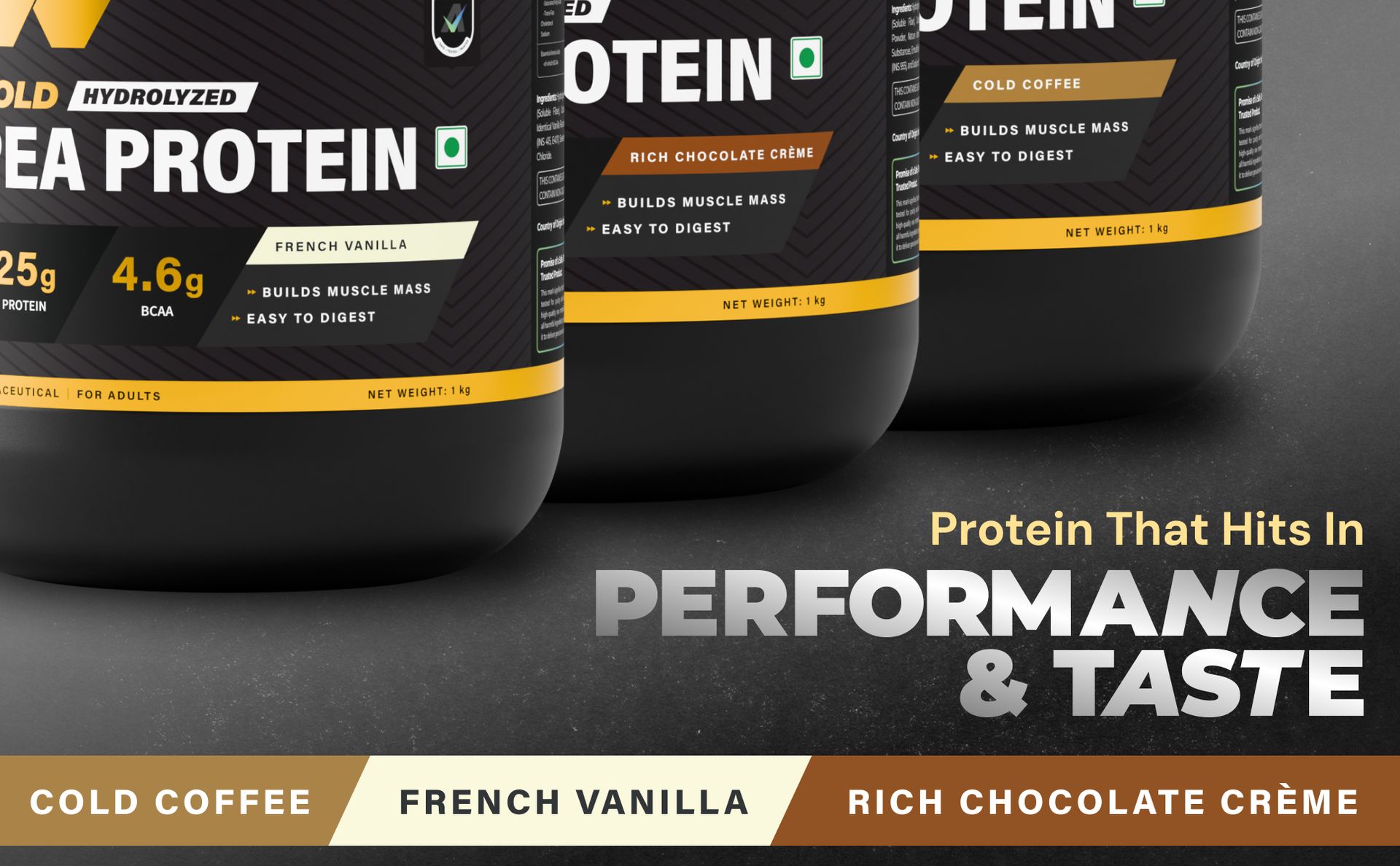 NUTRABAY Gold Hydrolyzed Pea Protein Powder - 1kg, French Vanilla | 25g Protein, 4.6g BCAA, 5g Fiber | Complete Amino Profile | Tastiest & Smoothest Vegan, Plant Protein | Muscle Gain & Fast Recovery