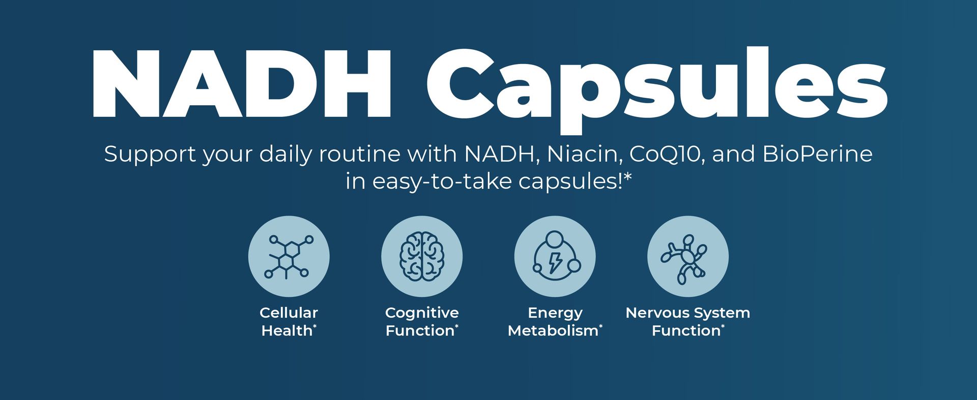 MARYRUTH'S NADH Capsules, Niacin, NAD+ Precursor, 30 Servings, CoQ10, Vegan