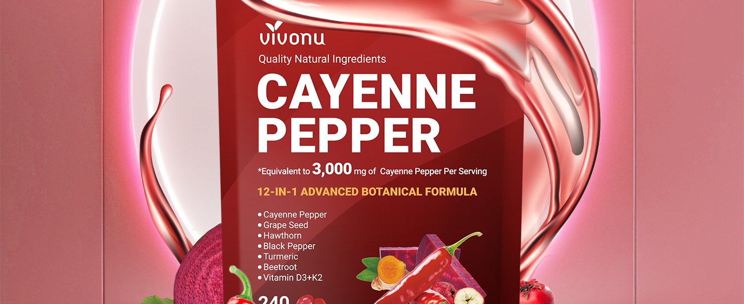VivoNu 12-in-1 Cayenne Pepper Softgels Supplement, 80 Day Supply
