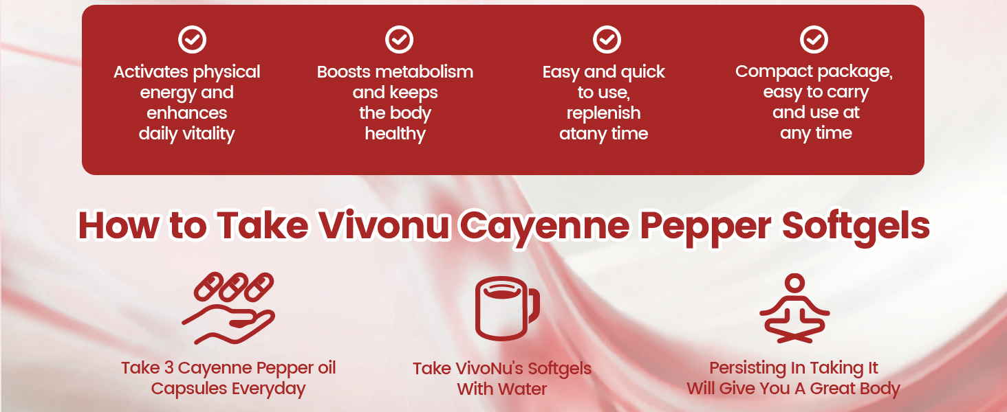 VivoNu 12-in-1 Cayenne Pepper Softgels Supplement, 80 Day Supply