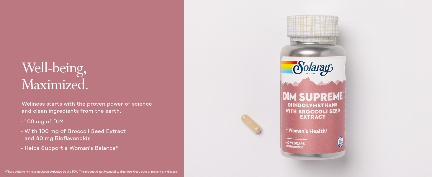 SOLARAY DIM Supreme 100 mg, 60 VegCaps