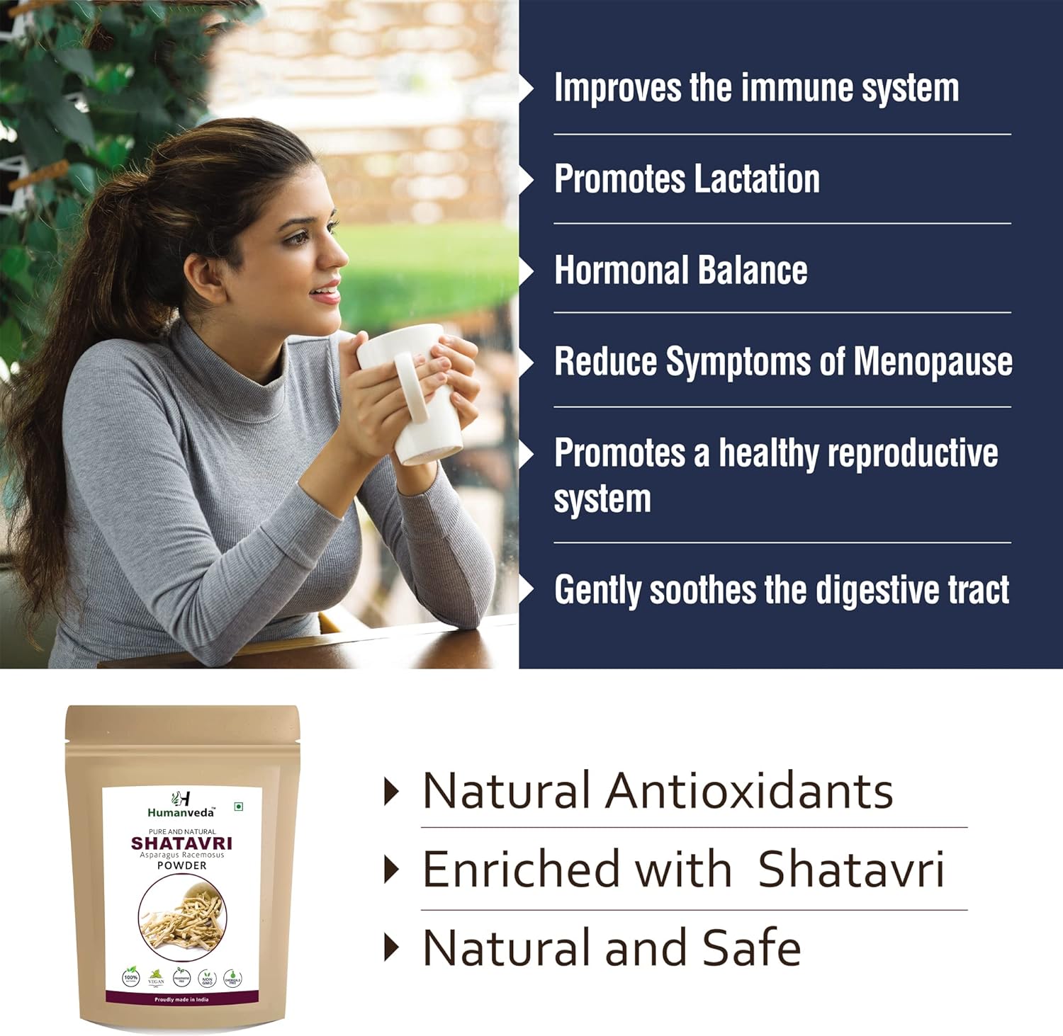 Natural Ashwagandha Powder and Shatavari Powder - For Immunity Booster, Womens & Mens Health Care, 100g Each (100 * 2=200g)