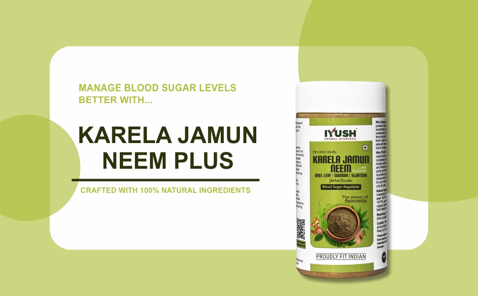 IYUSH Herbal Ayurveda karela neem jamun powder - (pack of 2) 100gm each