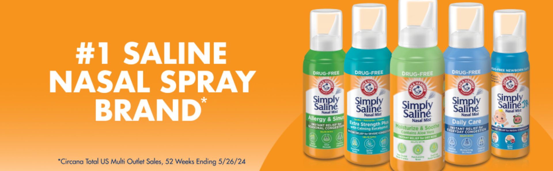 ARM & HAMMER Simply Saline Baby Nasal Mist Saline Spray, 1.6 oz