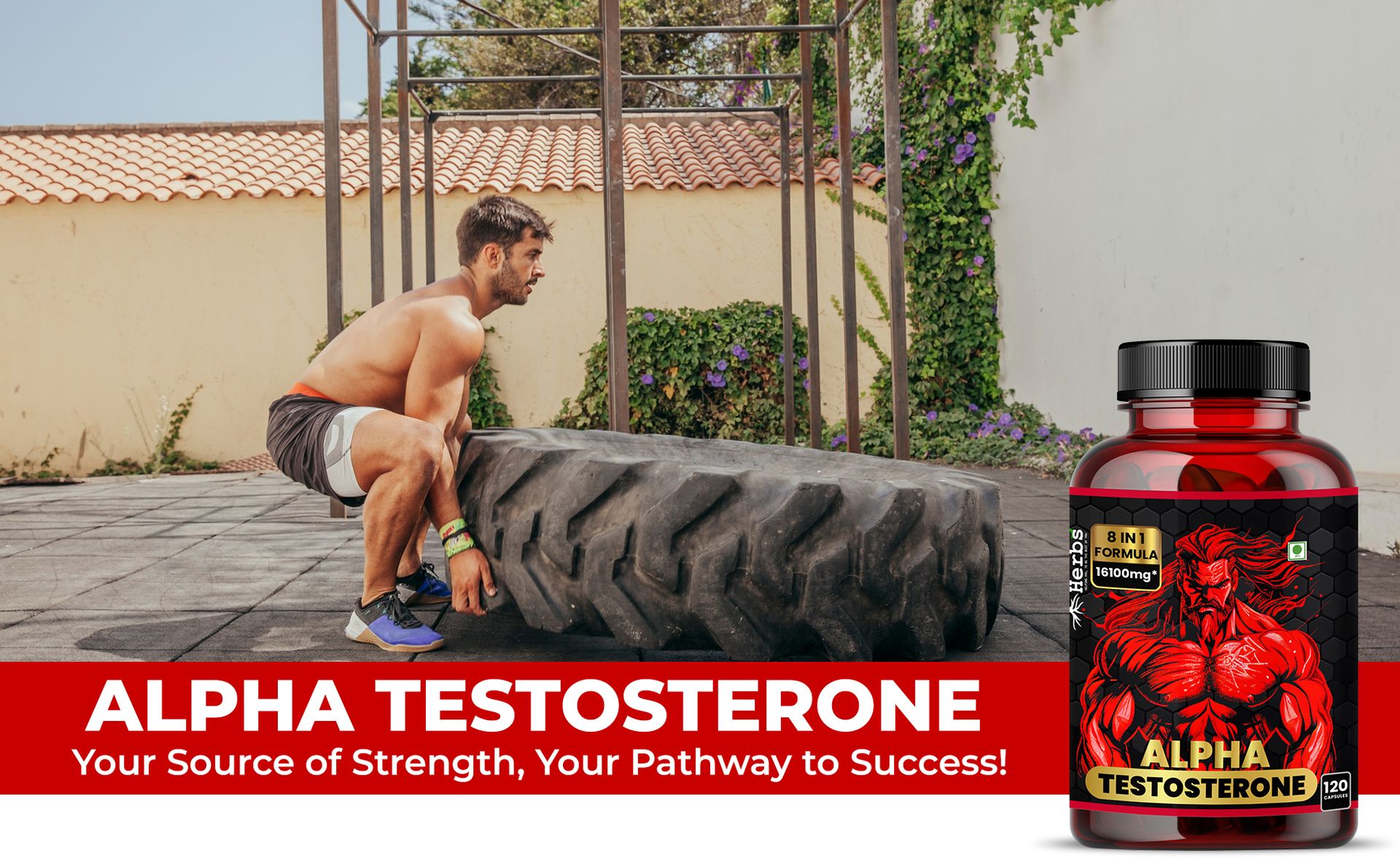 Humming Herbs Alpha Testosterone Supplement | Powerful Combination of Tongkat Ali, Fadogia, Beet Root and Arginine| 90 Caps | 8in1 | 16100mg equvivalent