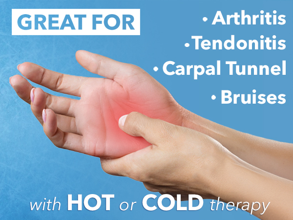 TheraICE Wrist Ice Pack Wrap Thumb Brace for Either Hand for Hot & Cold Therapy - Reusable Soft Gel Glove for Injuries, Carpal Tunnel, Arthritis, De Quervain's Tenosynovitis - Fits Most Women - S/M