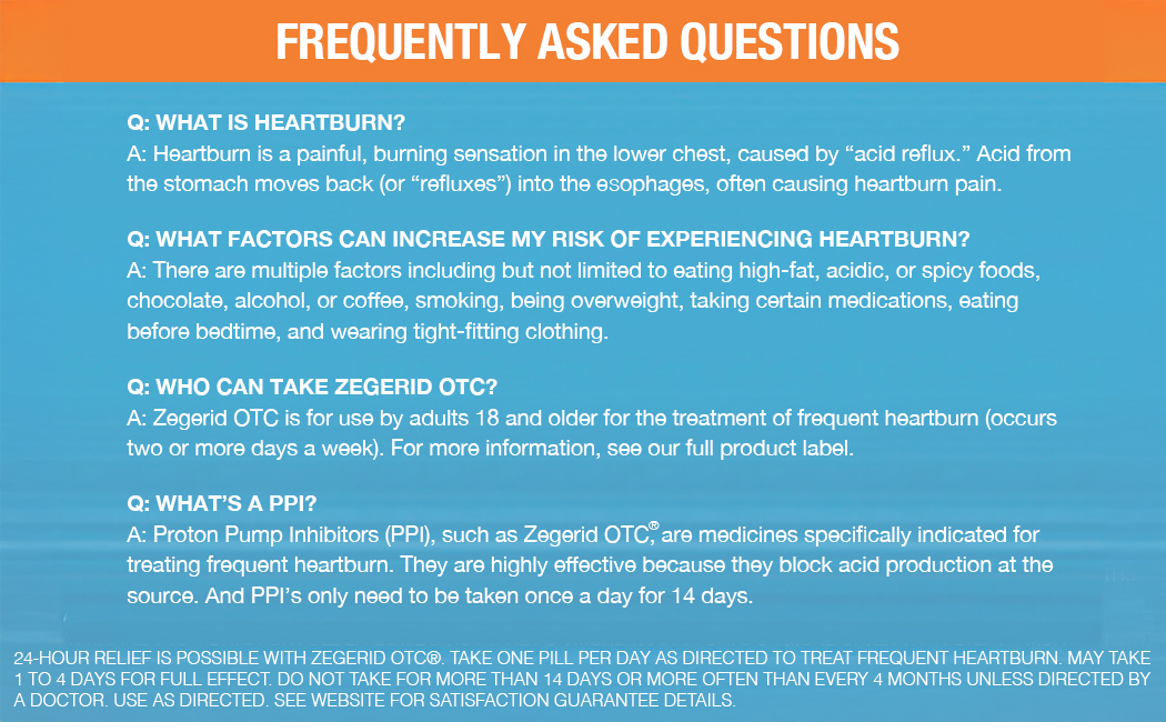 Zegerid OTC Heartburn Relief, Omeprazole 20mg + Bicarbonate, 2x42ct