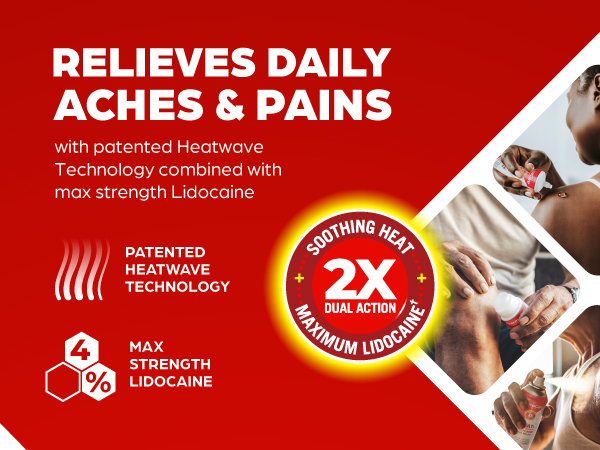 ThermaCare Heat+Max Strength 4% Lidocaine Roll-On, Dual Action Pain Relief