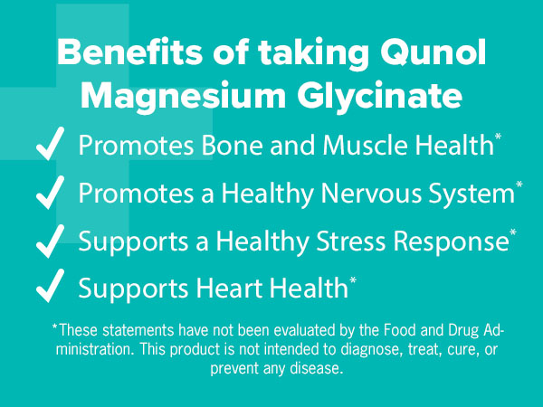 Qunol Magnesium Glycinate Tablets 300mg, 100% Chelated, Gluten-Free, 150ct