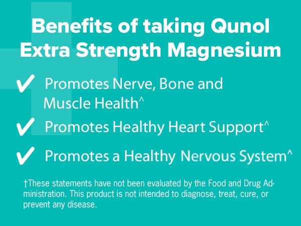 Qunol Magnesium 420mg, Extra Strength, High Absorption, Vegetarian, 120ct