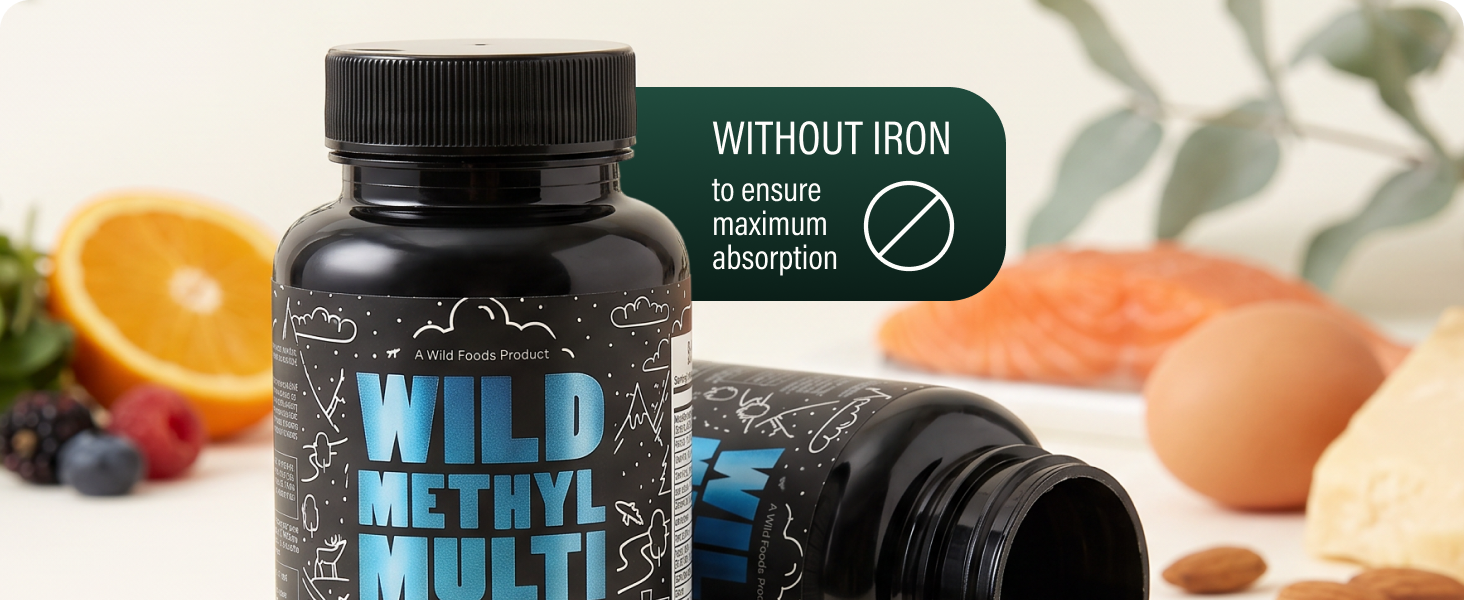 Wild Methylated Multivitamin for Men & Women, MTHFR Supplement, 60 Capsules