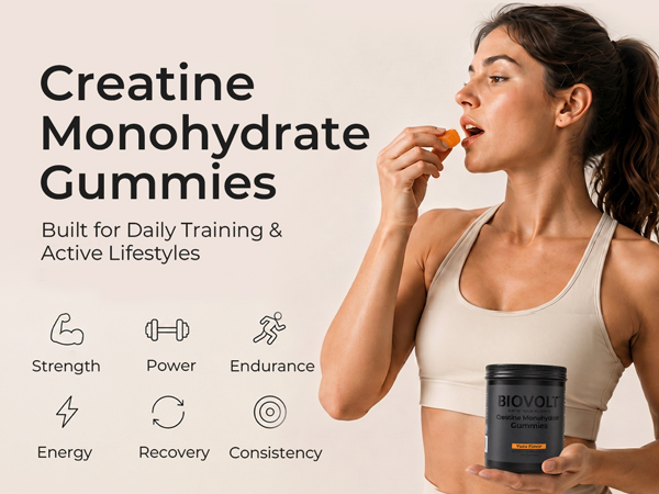 Creatine Monohydrate Gummies 5000mg for Men & Women - Sugar Free, 120 Count