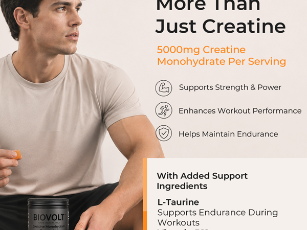 Creatine Monohydrate Gummies 5000mg for Men & Women - Sugar Free, 120 Count