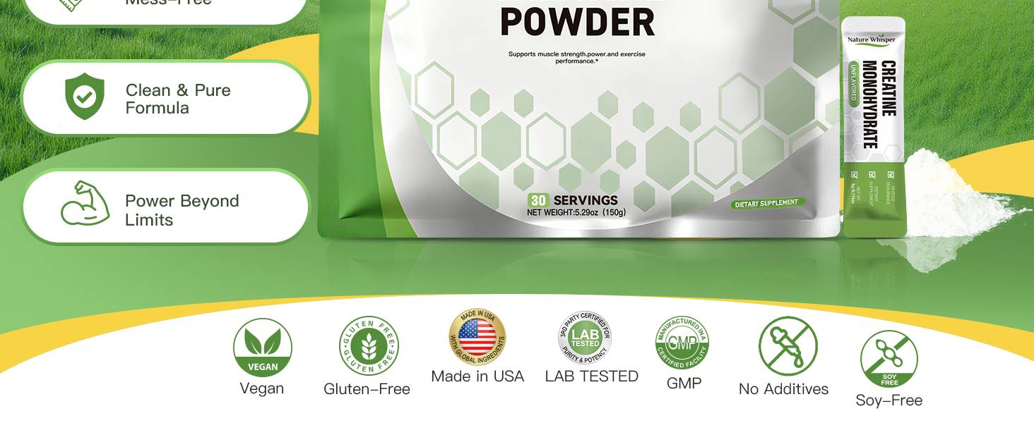 Creatine Monohydrate Powder Travel Packs, On-The-Go Creatine