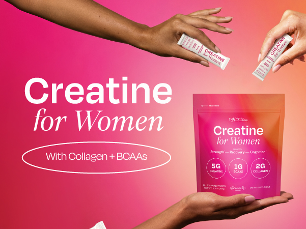 Creatine for Women with Collagen Peptides, Stick Packs, Strength Support