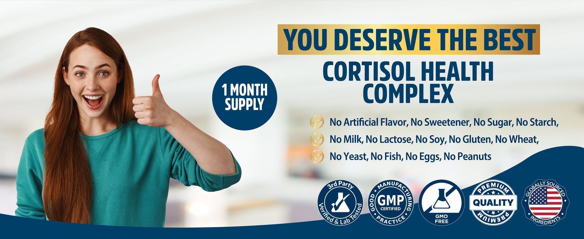 StrongVit Cortisol Supplement for Women and Men with Magnesium - 60 Caps