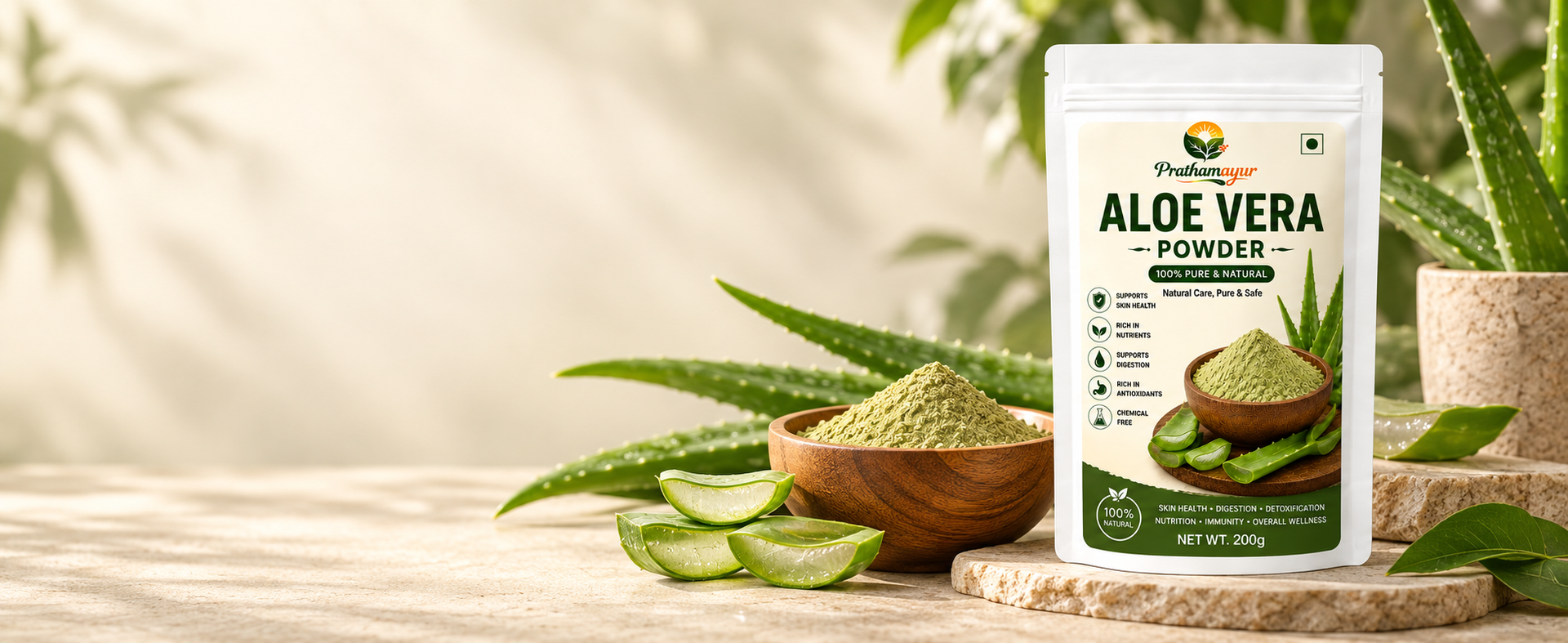 Aloe Vera Powder for Hair & Skin Care | Natural Aloevera Powder for Face Pack, Hair Mask and Scalp Care | Fine Herbal Powder for DIY Beauty Routine | 200 g