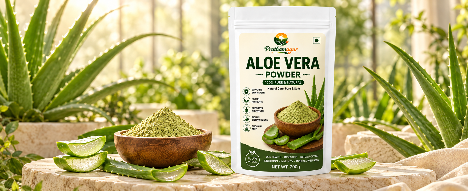 Aloe Vera Powder for Hair & Skin Care | Natural Aloevera Powder for Face Pack, Hair Mask and Scalp Care | Fine Herbal Powder for DIY Beauty Routine | 200 g