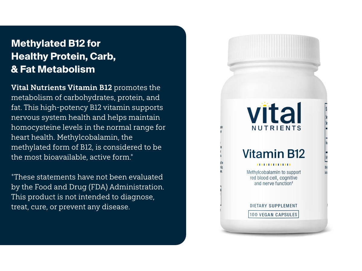 Vital Nutrients Vitamin B12 1,000mcg, 100 Capsules