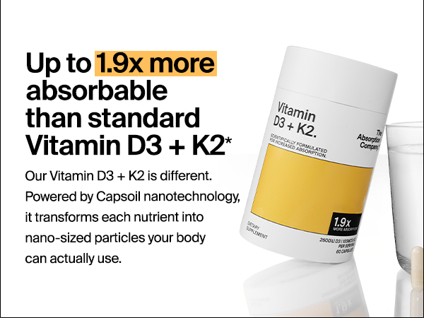 The Absorption Company Vitamin D3 K2-60 Muscle Support Capsules - 5000iu
