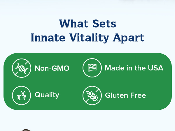 Innate Vitality Magnesium Glycinate 1000mg Per Serving | 140mg Elemental Magnesium Supplement - High Absorption, Non Buffered, Non-GMO & No Gluten - Nerve, Bone & Heart Health - 240 Caps
