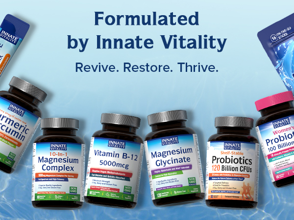 Innate Vitality Magnesium Glycinate 1000mg Per Serving | 140mg Elemental Magnesium Supplement - High Absorption, Non Buffered, Non-GMO & No Gluten - Nerve, Bone & Heart Health - 240 Caps