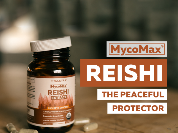 Organic Reishi Mushroom Capsules - Max Potency 70% Beta Glucans Extract
