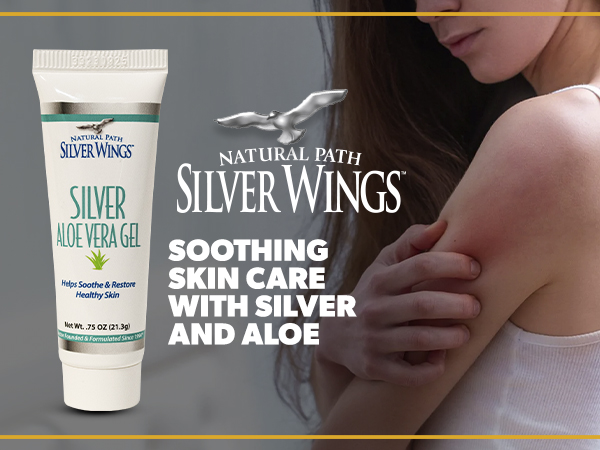 Natural Path Silver Wings 200ppm Silver with Aloe Vera Gel - Soothing Skin Care 0.75 oz