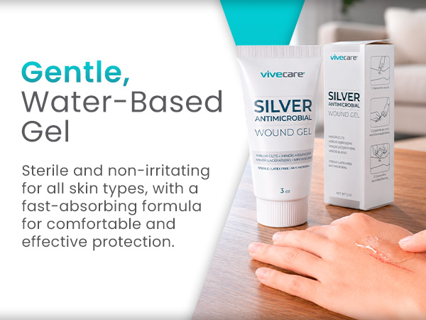 ViveCare Silver Wound Gel – Anti-Microbial Healing Ointment for Burn Relief