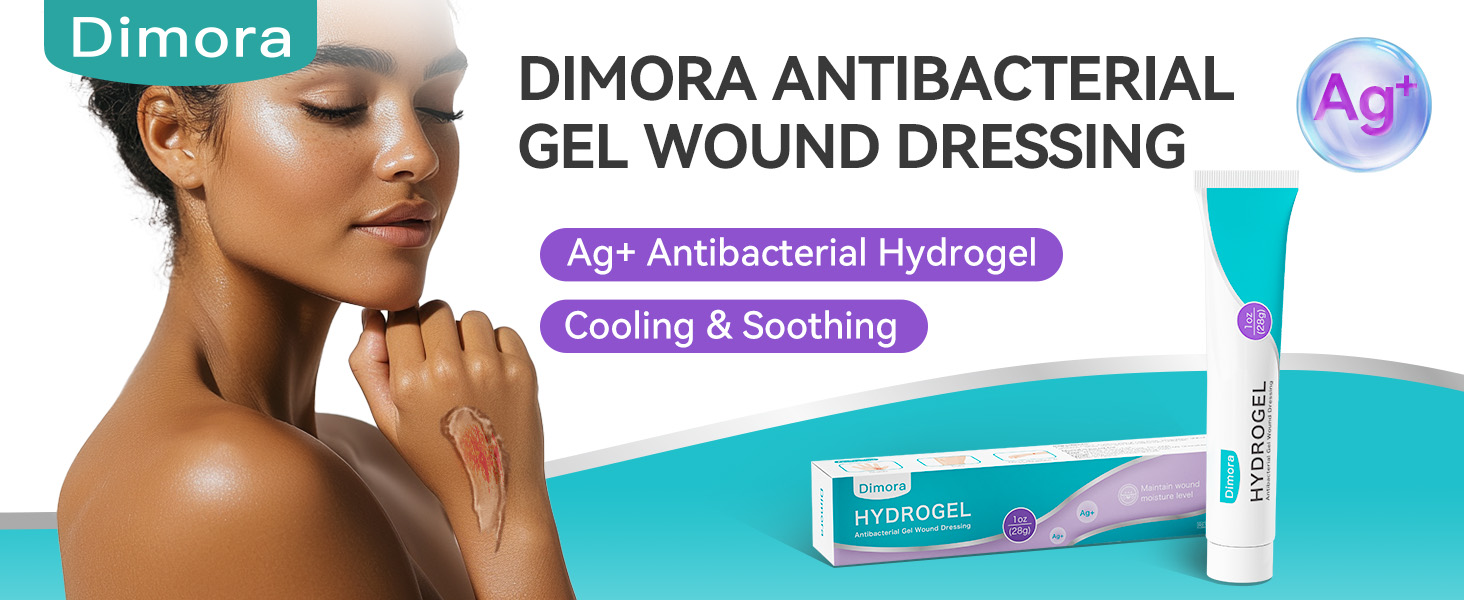 Dimora Silver Hydrogel Gel 1oz - Silver Hydrogel First Aid Ointment for Wound Healing, Wound Care for Minor Cuts, Abrasions, Lacerations & Burns, Safe Non-Amorphous Formula