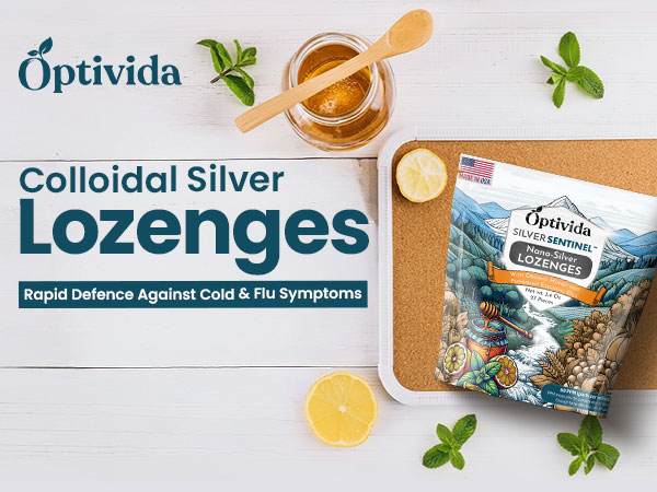 Nano Colloidal Silver Lozenges 60 PPM - Lemon Cough Drops - 54 ct - 2 Pack