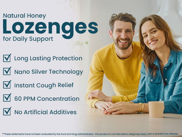 Nano Colloidal Silver Lozenges 60 PPM - Lemon Cough Drops - 54 ct - 2 Pack