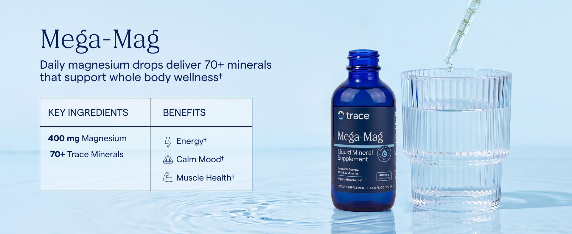 Trace Minerals Mega-Mag Ionic Magnesium Liquid Drops Supplement, 4 fl oz