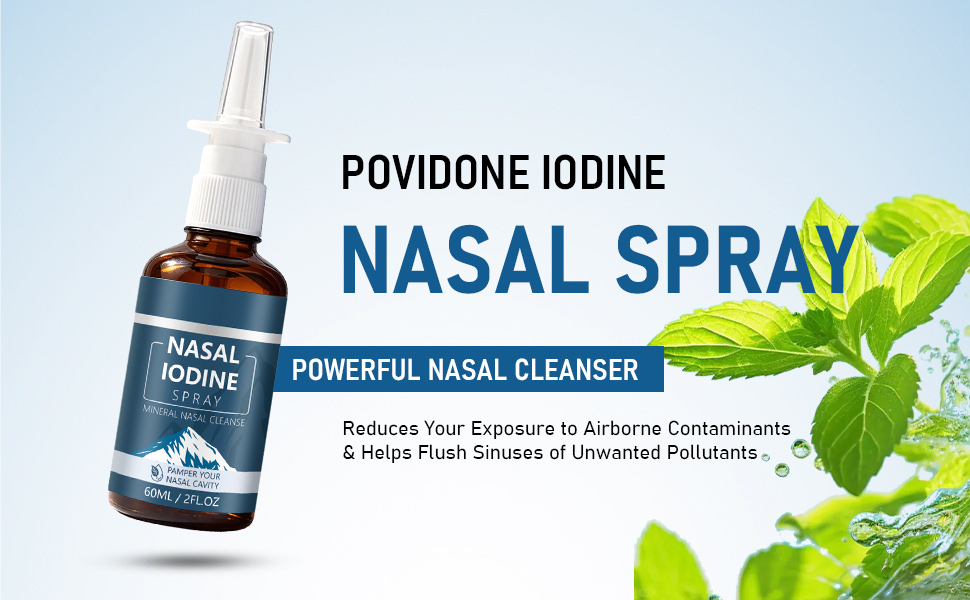 Iodine Nasal Spray,Nasal Iodine Spray with Fulvic Acid, Fine Mist Nasal Cleanse for Dry Air, Travel & Daily Comfort, 60ml