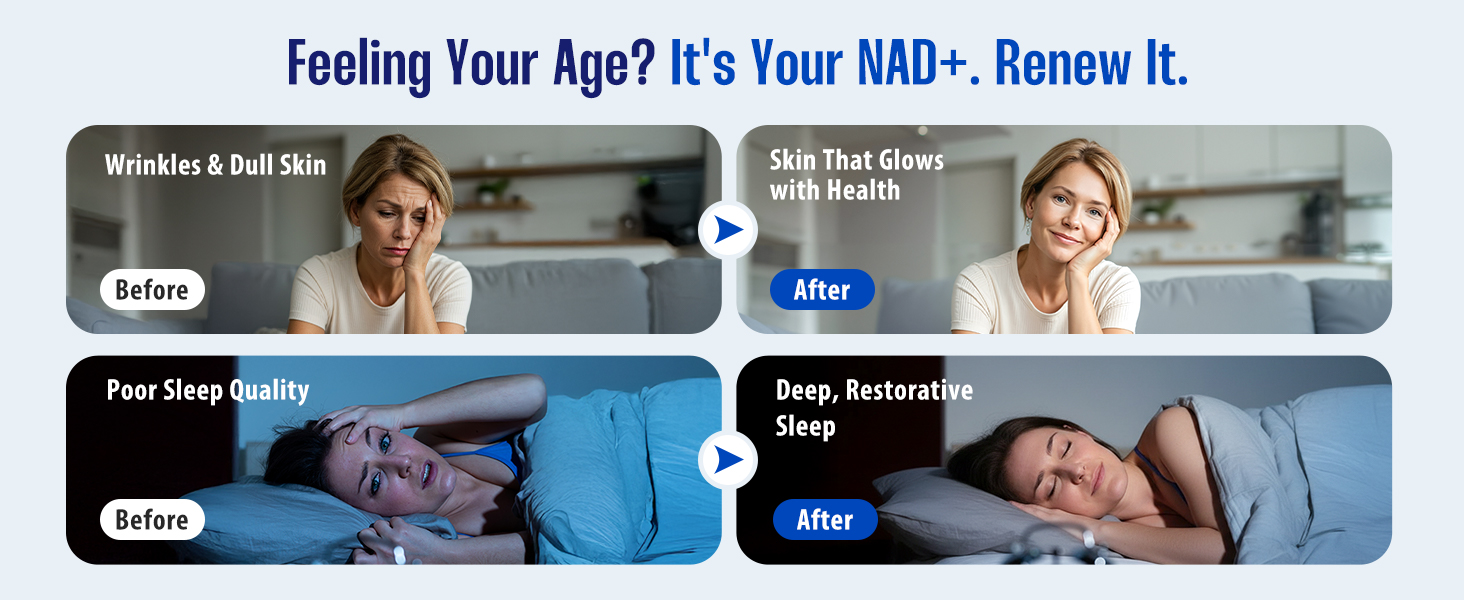NAD Supplement, 12-in-1 Liposomal NAD+ Plus with Trans-Resveratrol, CoQ10, PQQ & Alpha Lipoic Acid, Healthy Aging & Cellular Wellness Support for Women and Men, NMN & NMNH Alternative, 90 Caps