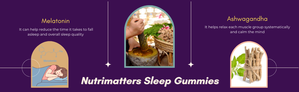 Sleep Gummies for Men & Women with Melatonin 5mg and Ashwagandha | Promotes Deep Sleep, Relaxes Nerves & Reduce Stress | Strawberry Flavour | 30 Gummies