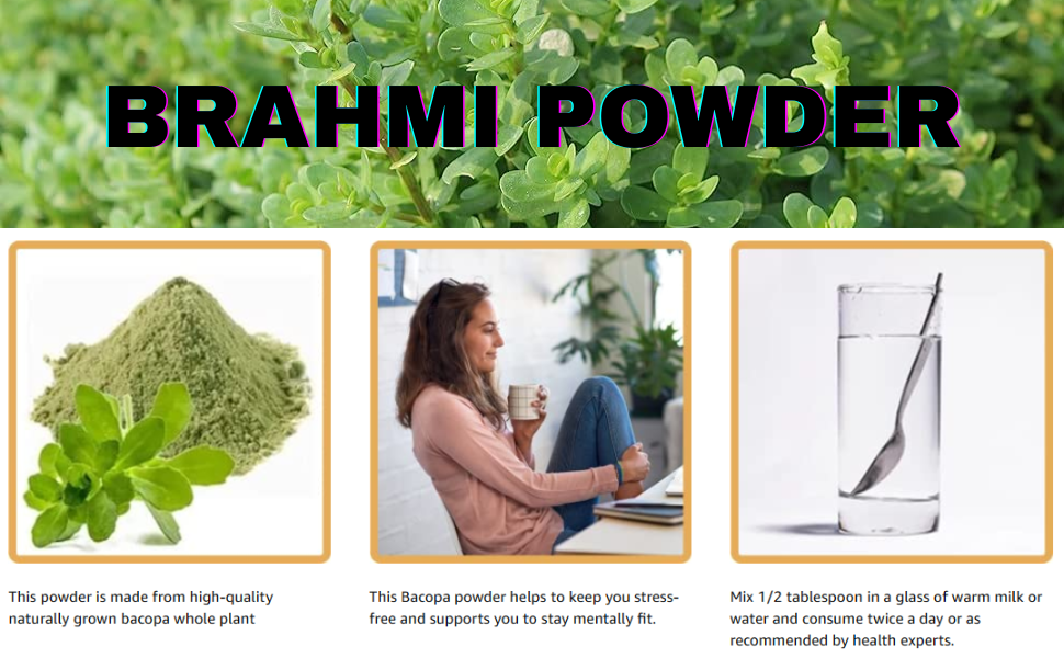 Herbal Hills Brahmi Powder, 200 g, Pack of 1