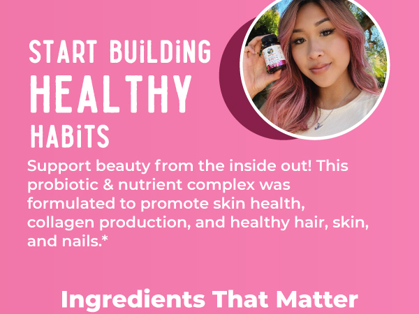MARYRUTH'S Probiotic Beauty Capsules, Gut Health, Vegan Collagen Support