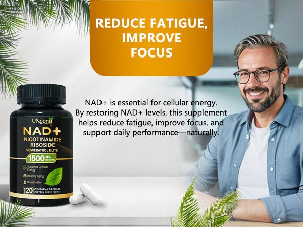 NAD Supplement 1500mg - Liposomal NAD+ Resveratrol - 120 Capsules